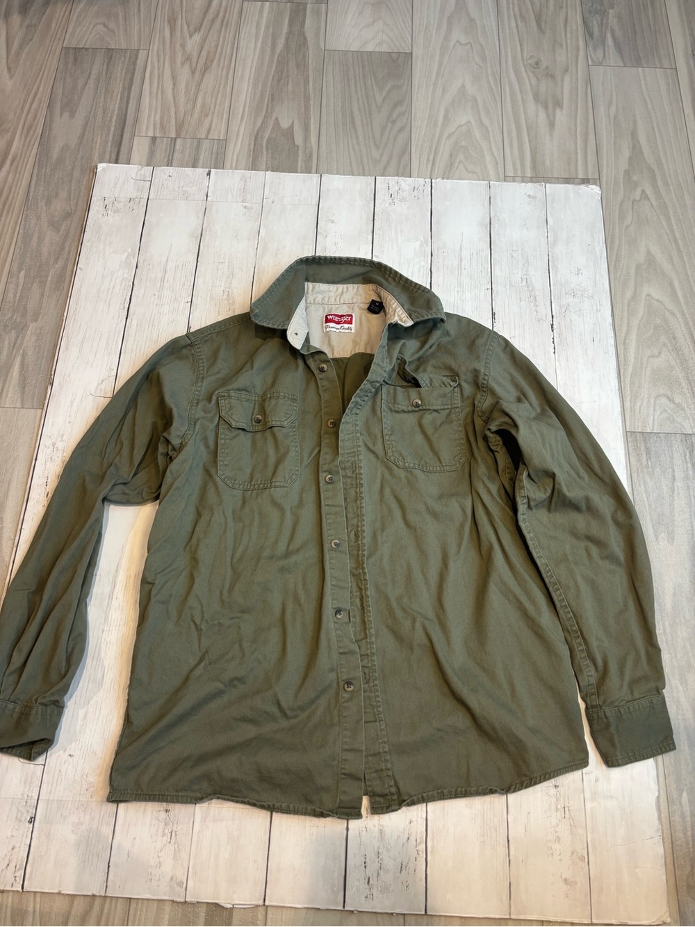 Wrangler Olive Green Military Field Shirt Jacket